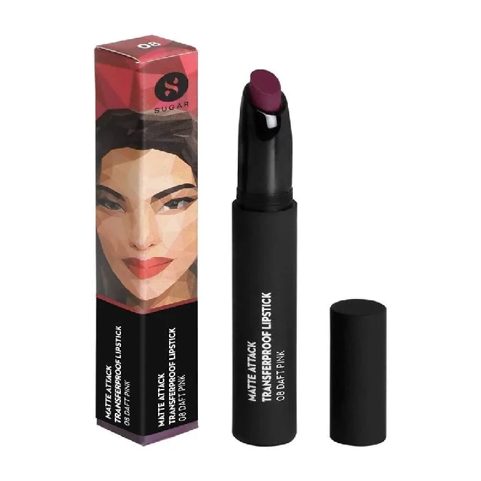 Sugar Matte Attack Transferproof Lipstick - Daft Pink (Deep Pink), 2 g-2.webp